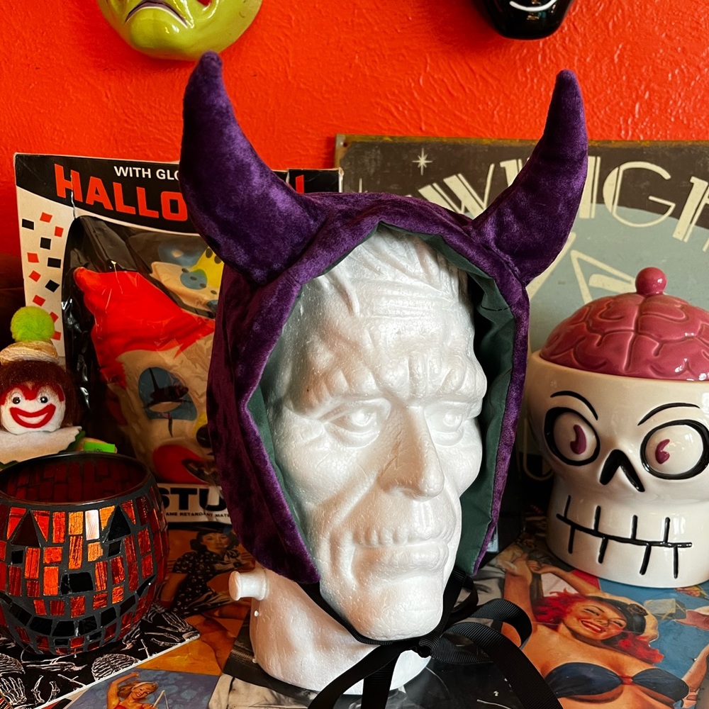 Purple Velvet Devil Bonnet
